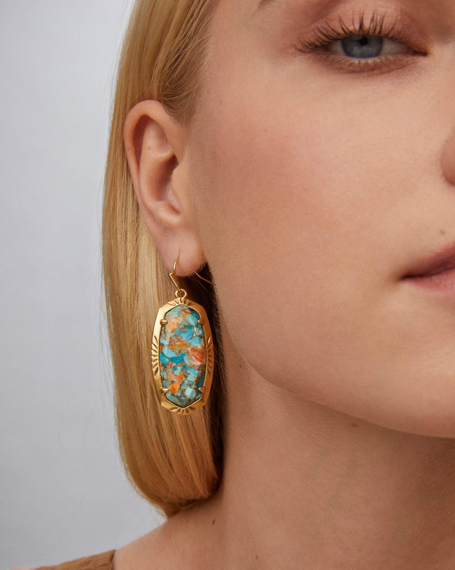 Elle Open Frame Rhodium Earrings